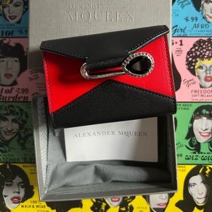 RARE Alexander McQueen red and black wallet NWT